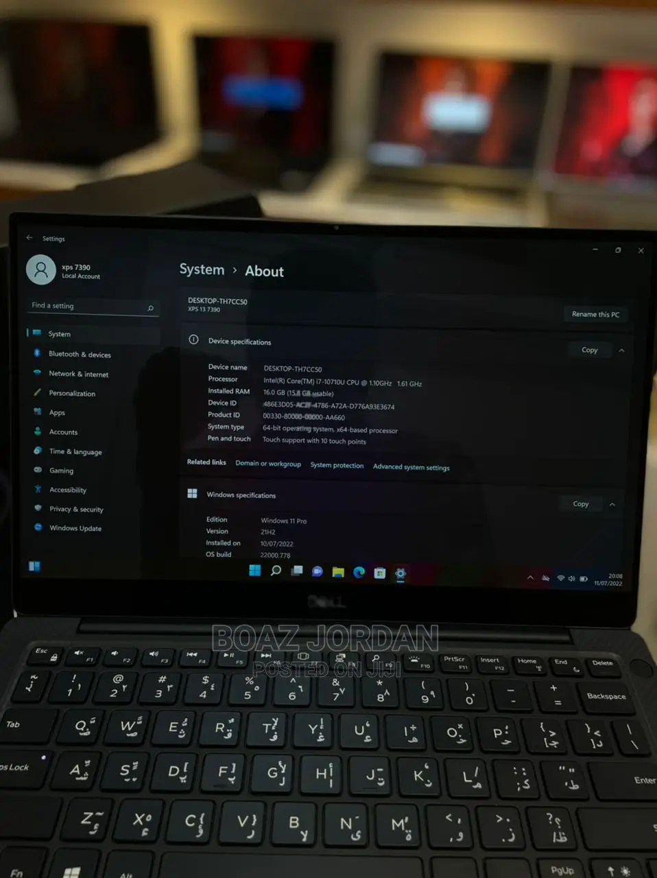 New Laptop Dell XPS 13 7390 16GB Intel Core I7 SSD 512GB