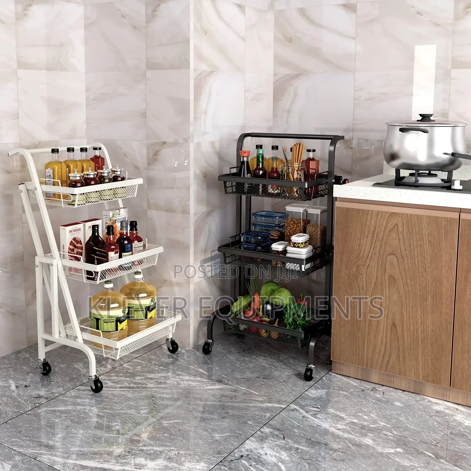 Folding Kitchen Trolley Cart