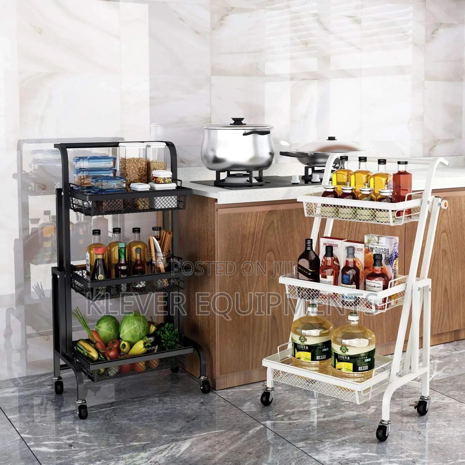Folding Kitchen Trolley Cart