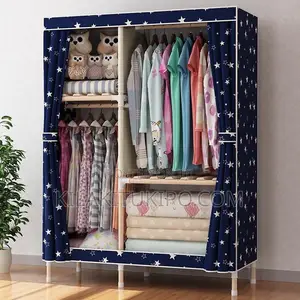 4 Doors Canvas Wardrobe High Quality