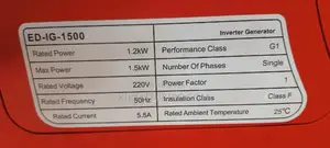 Edon Silence Inveter Generator Ed-Ig-1500/1.5kw