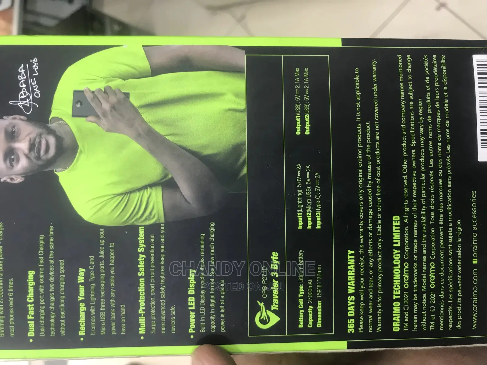 Oraimo 27000mah Massive DIGITAL Powerbank