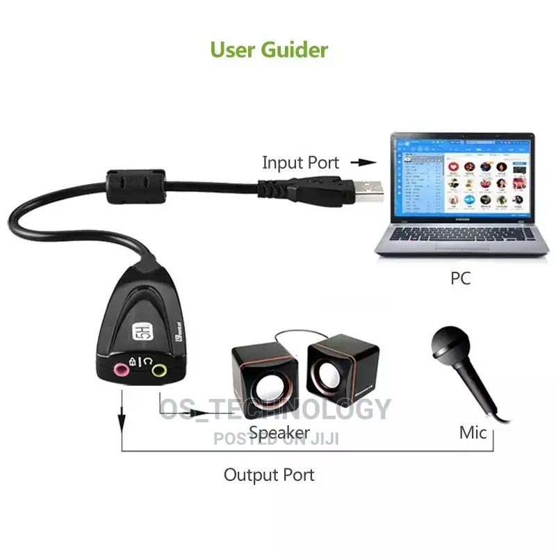 Original Sound Card External USB 2.0 Audio Mic Clear Record