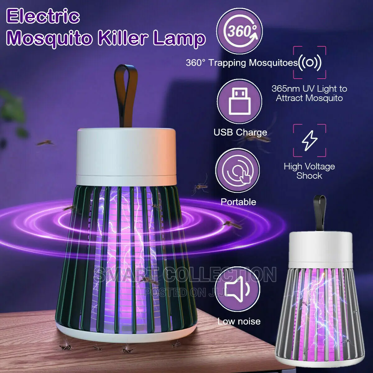 Electric Mosquito Killer LED Light Fly Bug Zapper Lamp