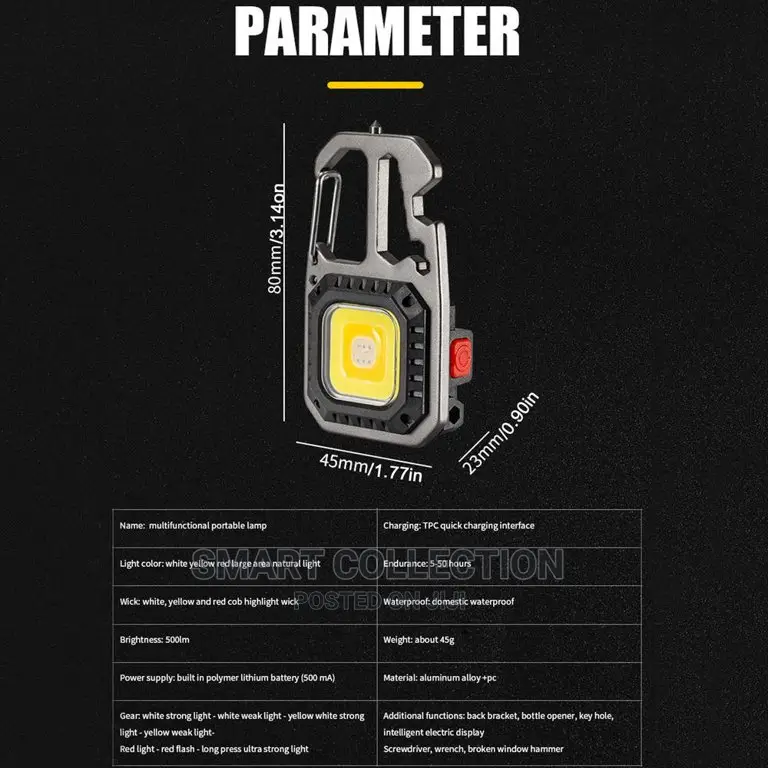 Keychain Flashlights Rechargeable Camping With Screwdriver
