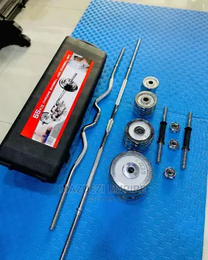 55kg Chrome Barbel and Dumbel Set