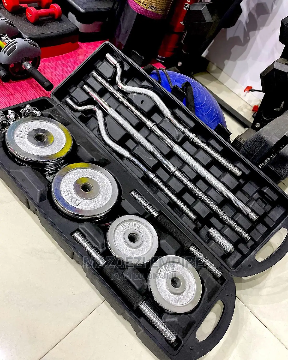 55kg Chrome Barbel and Dumbel Set
