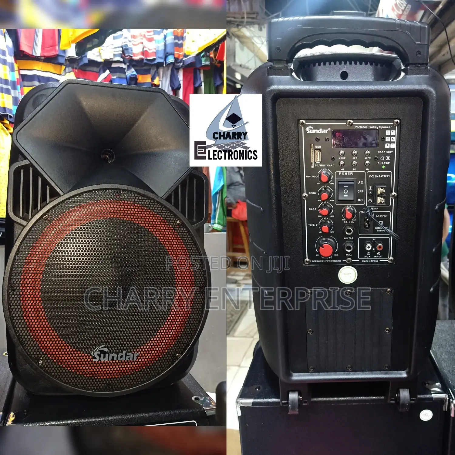 Sundar Portable Rechargeable Speaker Imara 10 Inch With Stand and Mic
