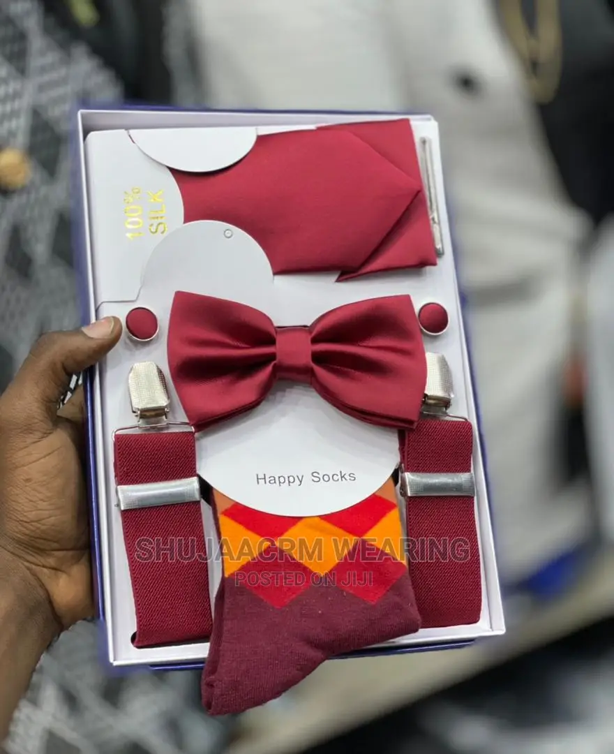 Full Box (Bow Tie, Suspender, Socks, Kitambaa)