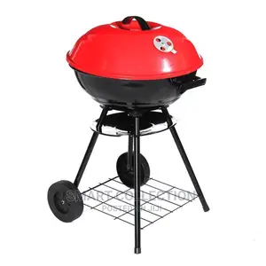 17" Charcoal Kettle Grill Outdoor With Moving Wheels