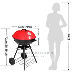 17" Charcoal Kettle Grill Outdoor With Moving Wheels