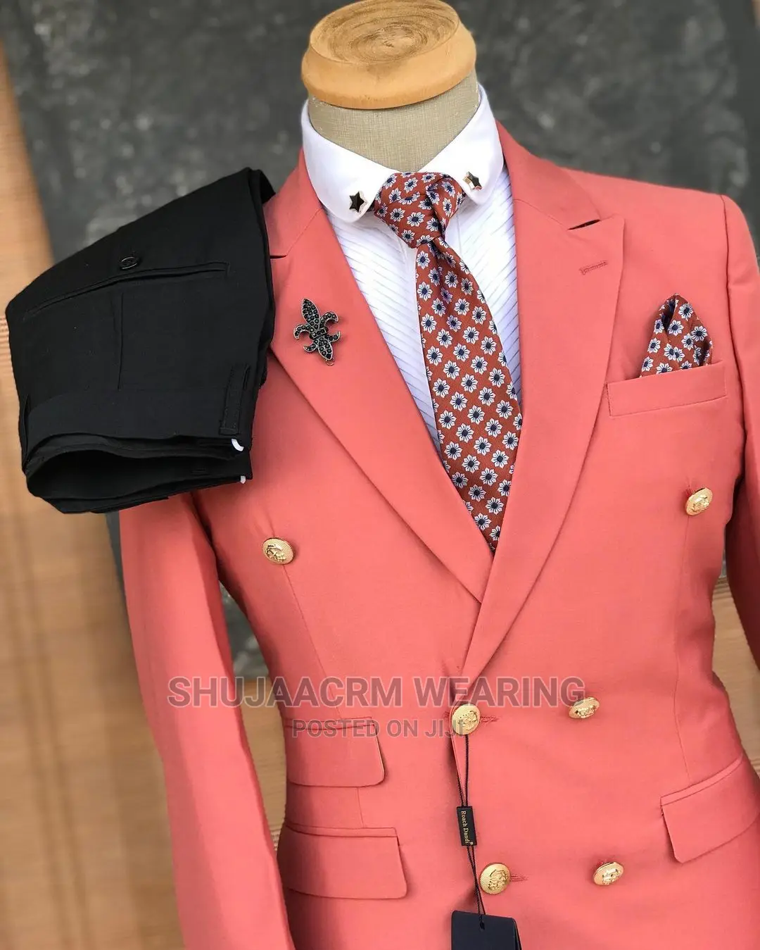 Goldish Button Orange Suits
