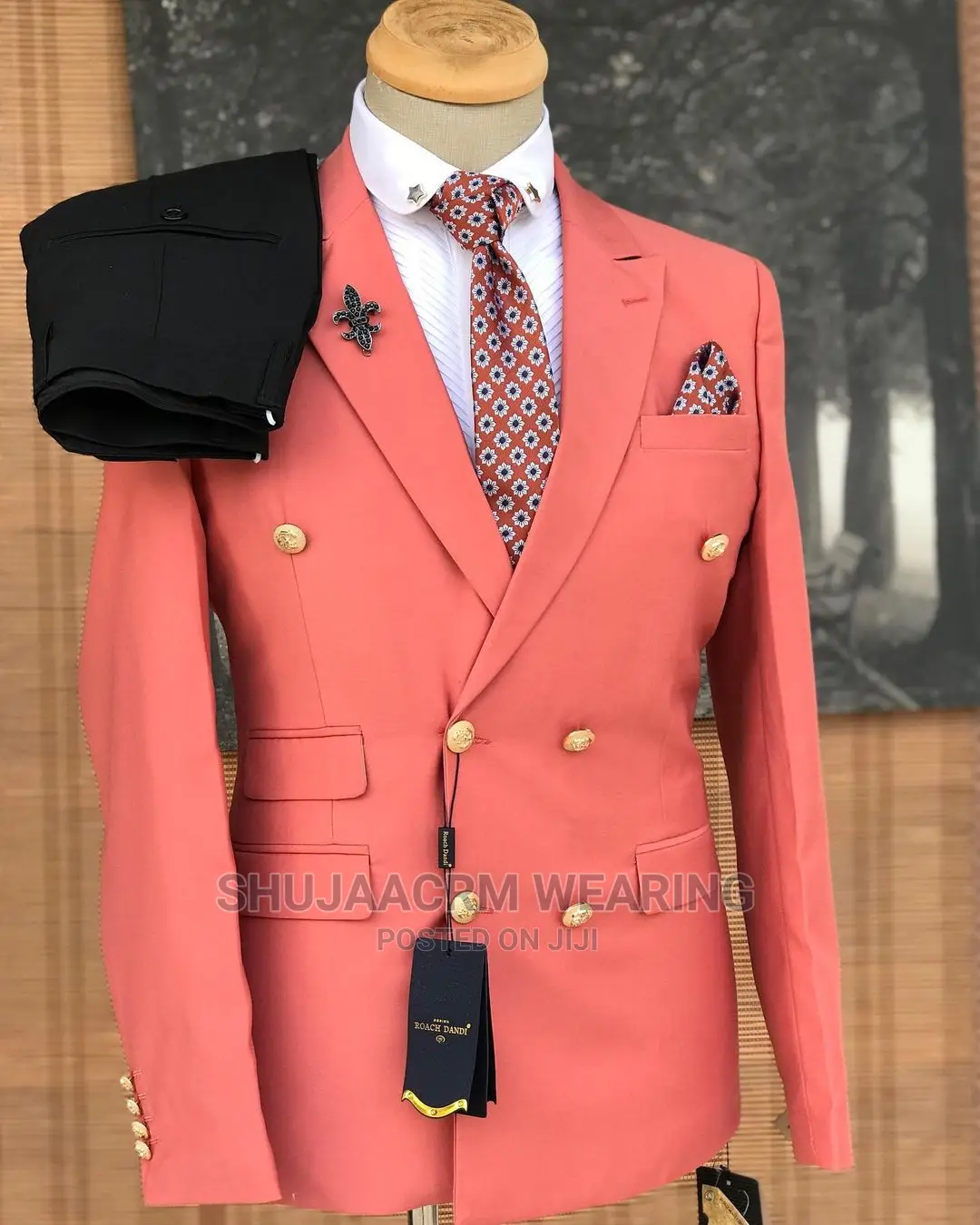 Goldish Button Orange Suits
