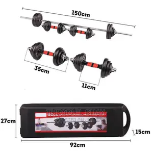 50KG Cast Iron Dumbbell Barbell Set Weight Plates