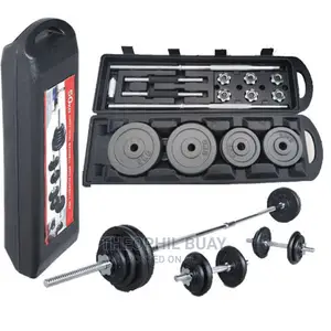 50KG Cast Iron Dumbbell Barbell Set Weight Plates