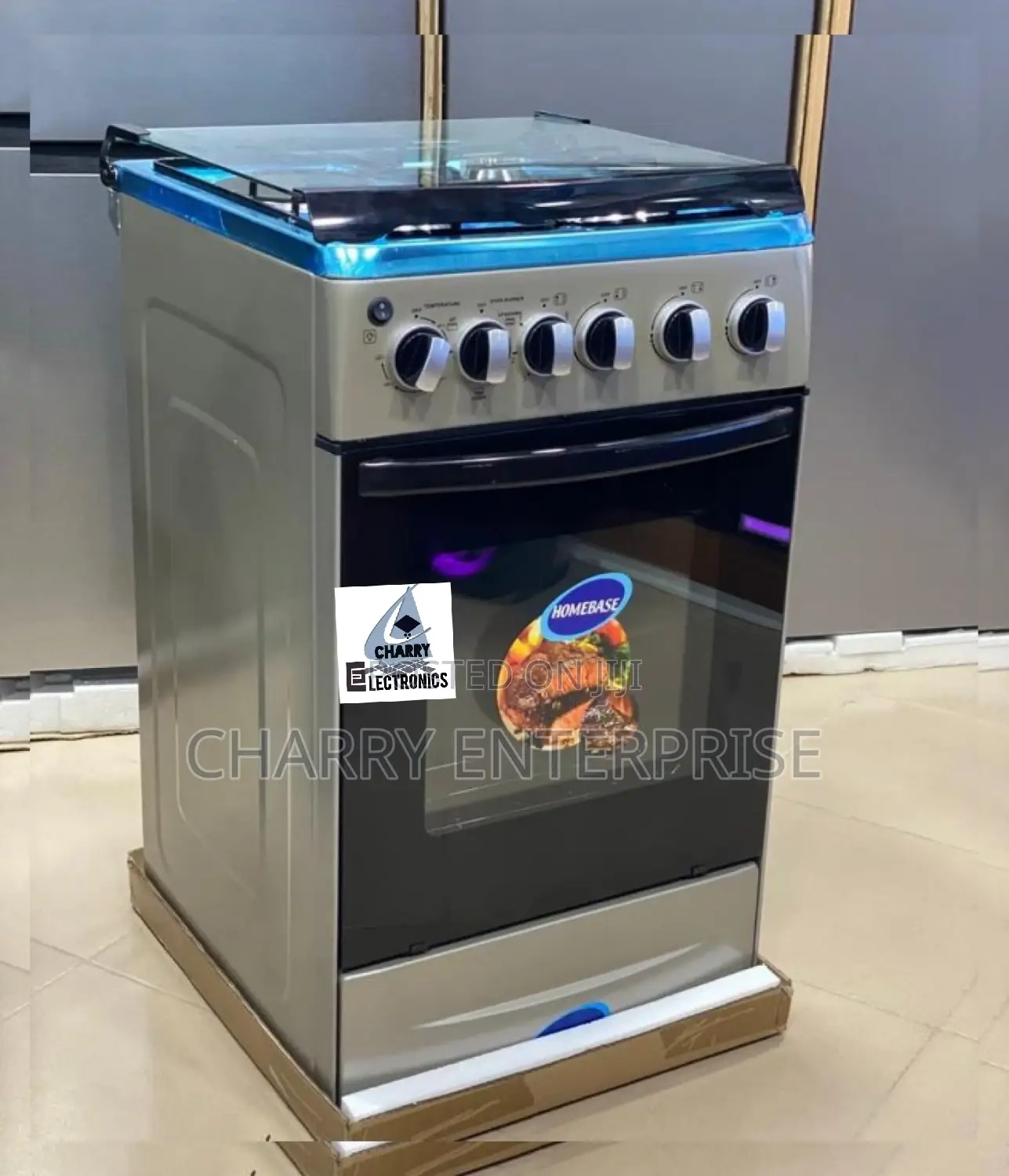 HOMEBASE Cooker 3 Gas, 1 Electric Plate 50cm * 50 Cm