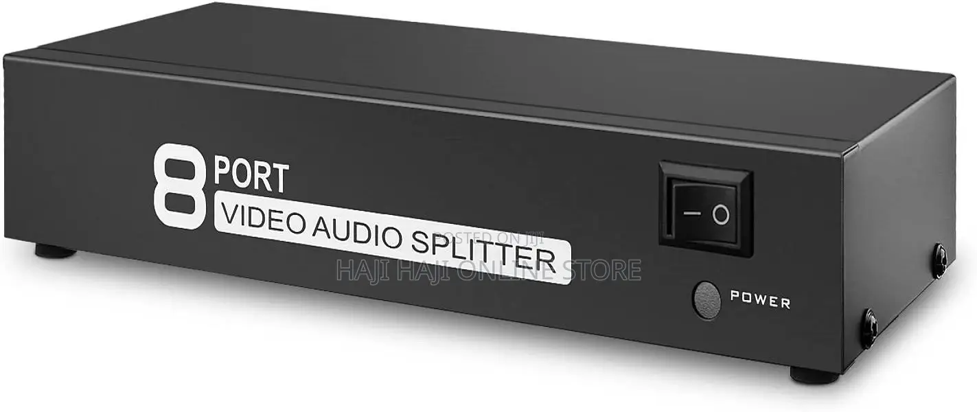 1 In 8 Out 3 RCA AV Audio Video Splitter Amplifier For Cable