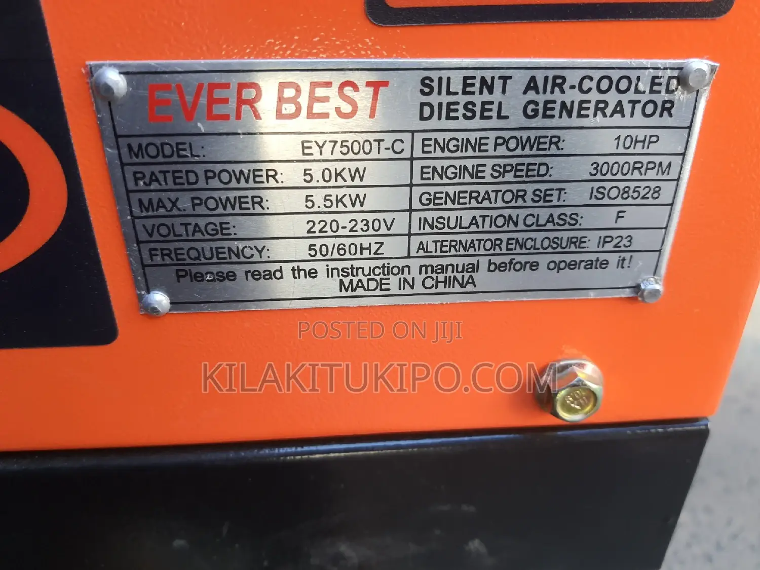 Ever Best Silent Air Cooled DIESEL Generator 5.5kw