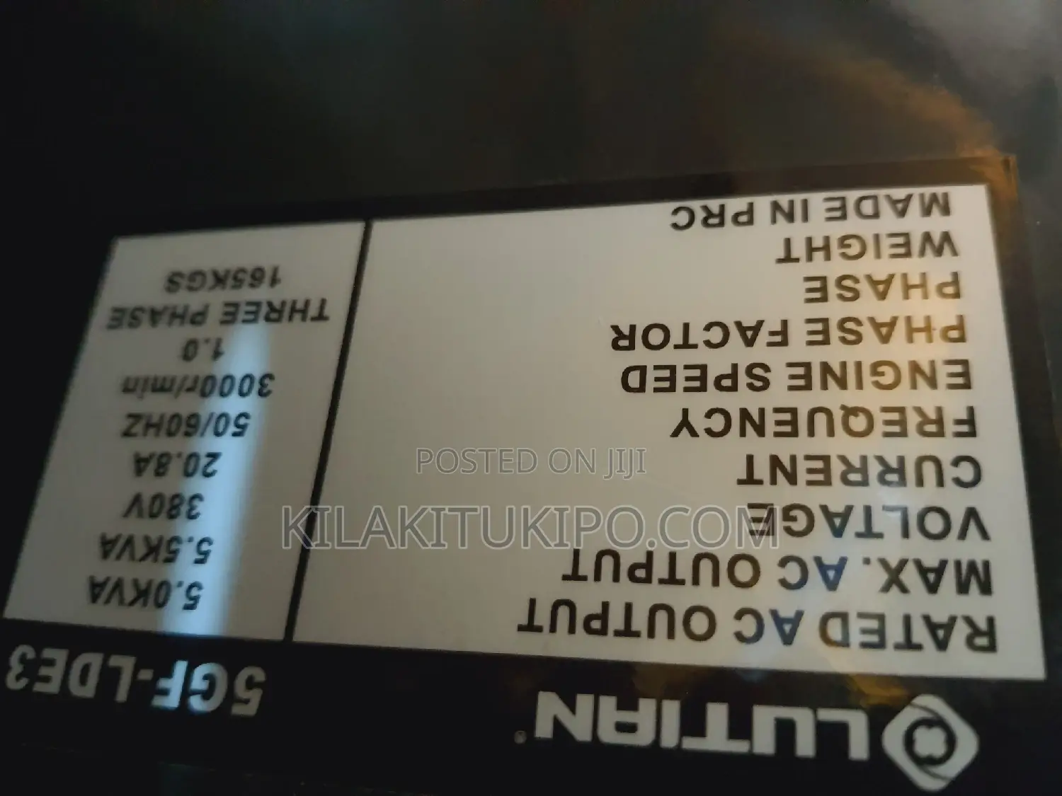 Lutian Silent Generator 5.5kva
