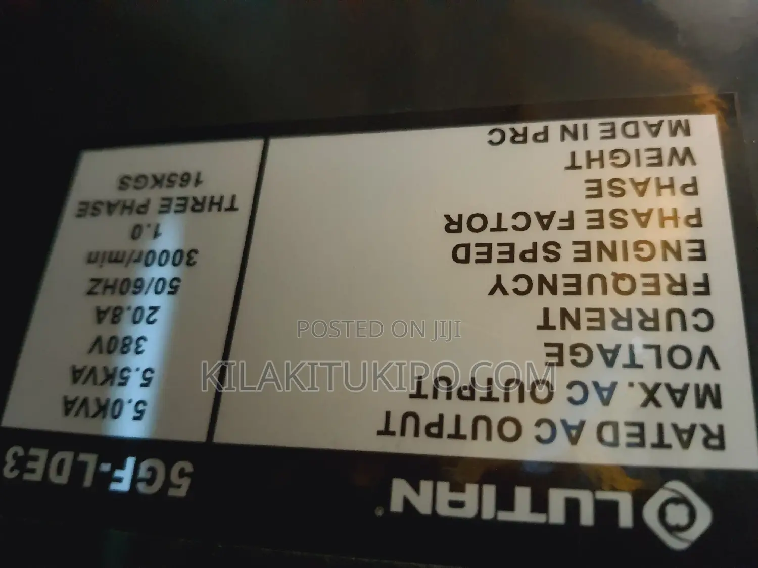Lutian Silent Generator 5.5kva