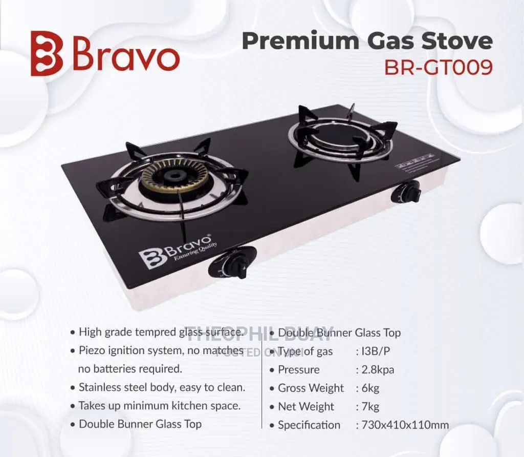 Bravo Jiko La Gas Plate Mbili