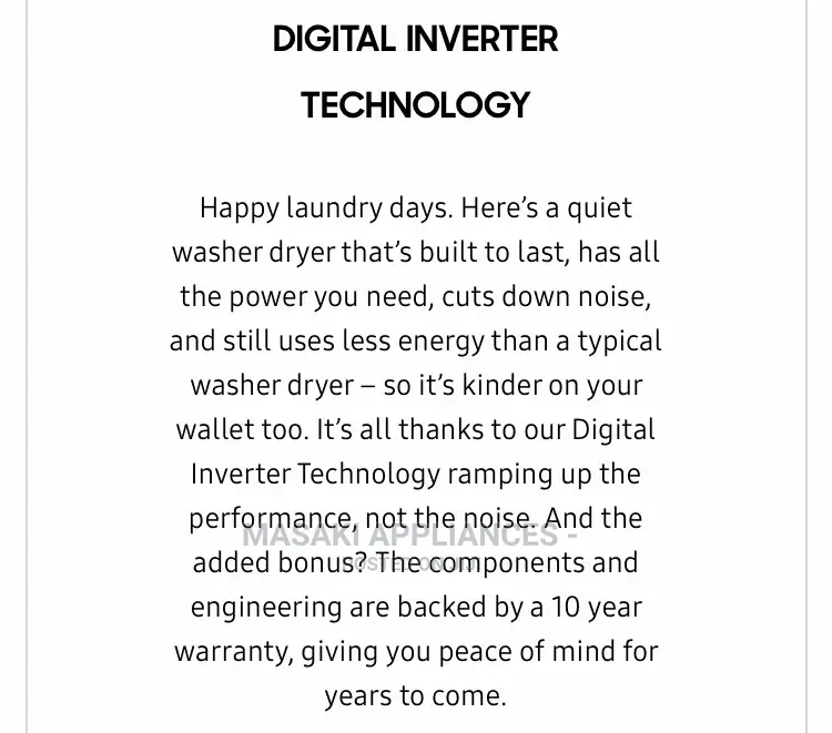 SAMSUNG Washer Dryer WD10T654 10kg 6kg Washing Machine Alexa