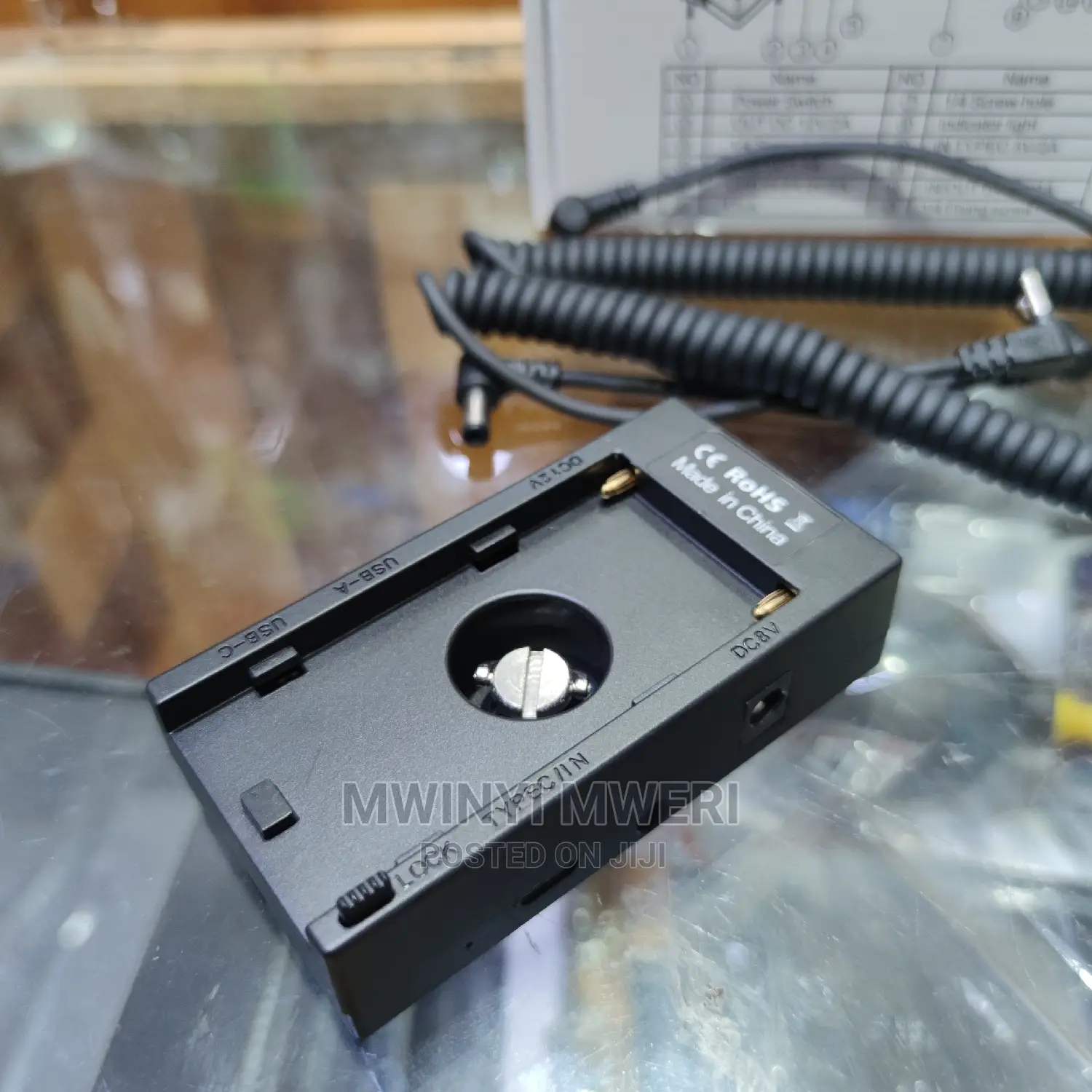 Dummy Battery Mount Plate Power Supply NP-F970 to LP-E17