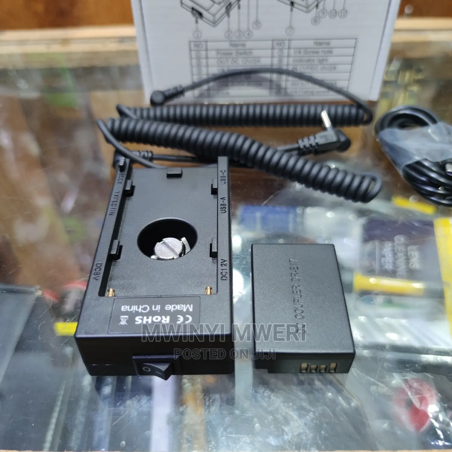Dummy Battery Mount Plate Power Supply NP-F970 to LP-E17
