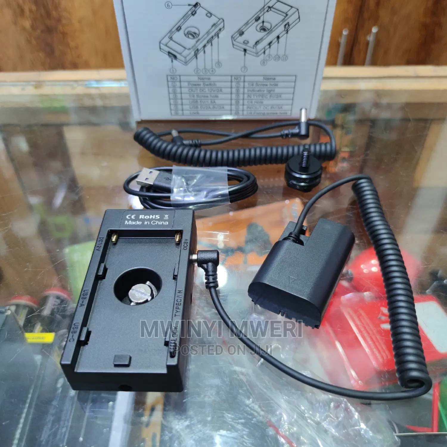 Battery Adapter Mount Plate Power Supply NP-F970 to LP-E6
