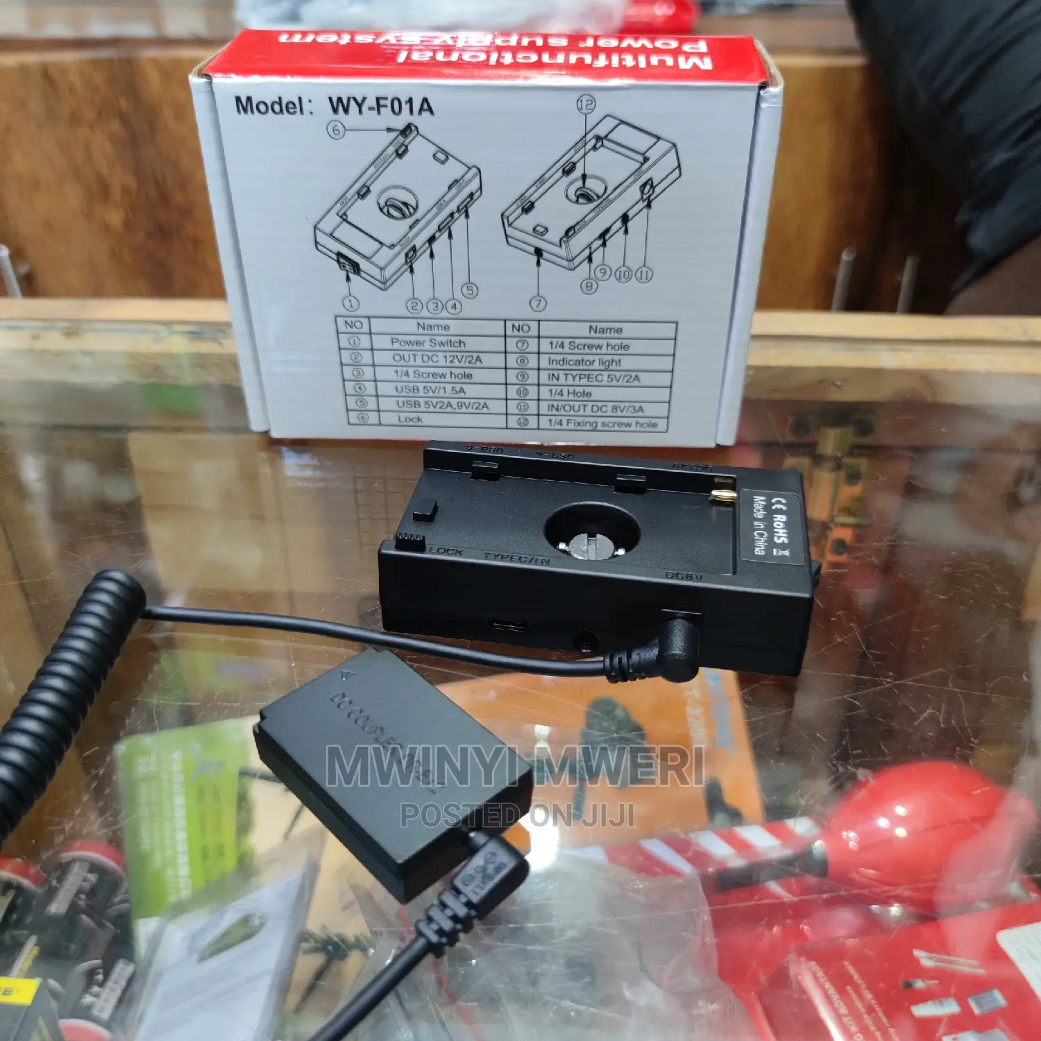 Battery Adapter Mount Plate Power Supply NP-F970 to LP-E12