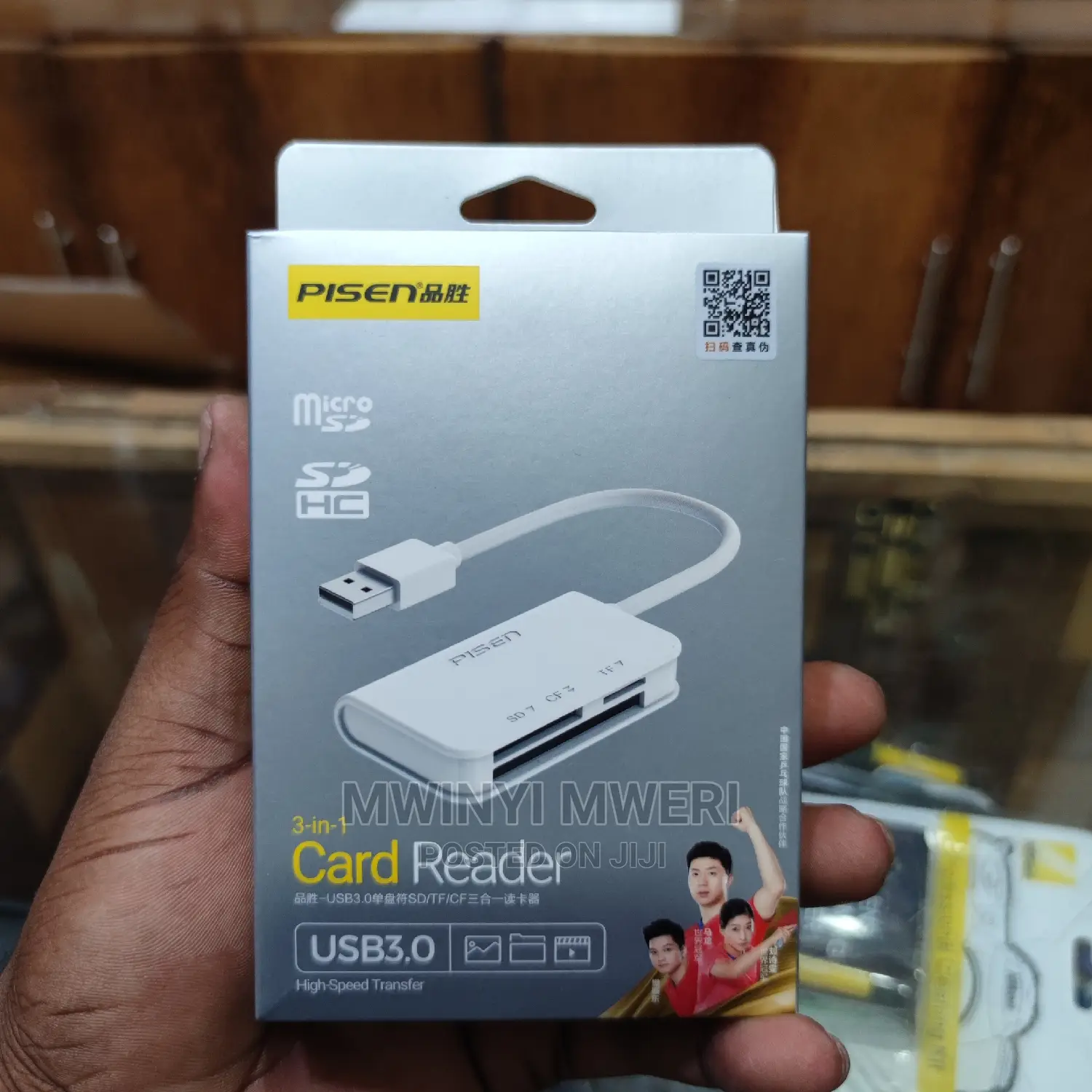 PISEN 3-In-1 Card Reader for SD/CF/TF Cards USB 3.0 High