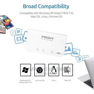PISEN 3-In-1 Card Reader for SD/CF/TF Cards USB 3.0 High