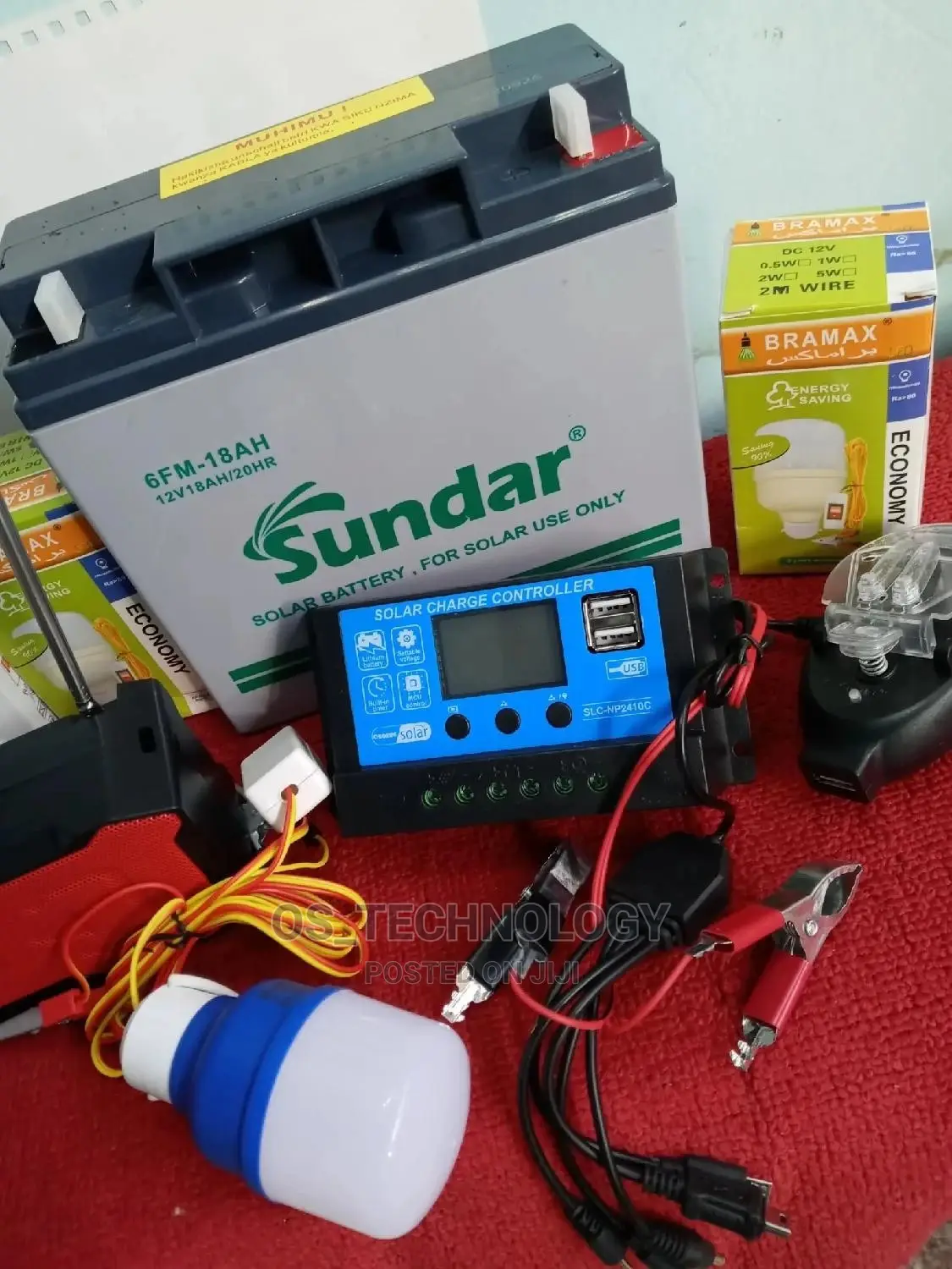 Solar 30W Betri 18ah,Taa 4pcs, Controla 10ah,Bluetooth Radio