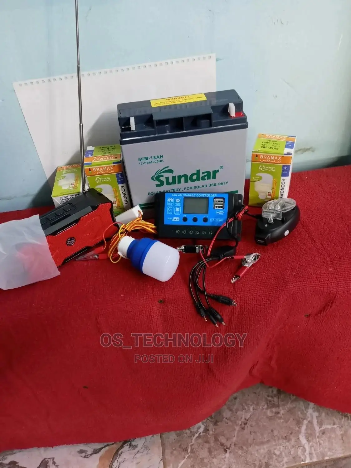 Solar 30W Betri 18ah,Taa 4pcs, Controla 10ah,Bluetooth Radio