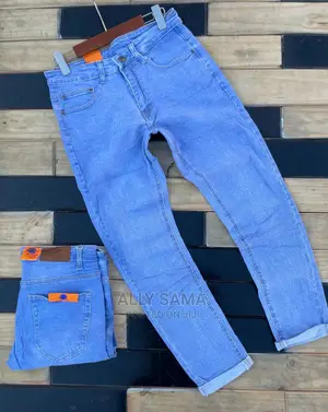 Mens Jeans Blue Plain
