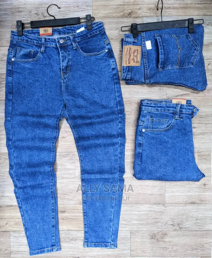 Mens Jeans Blue Plain