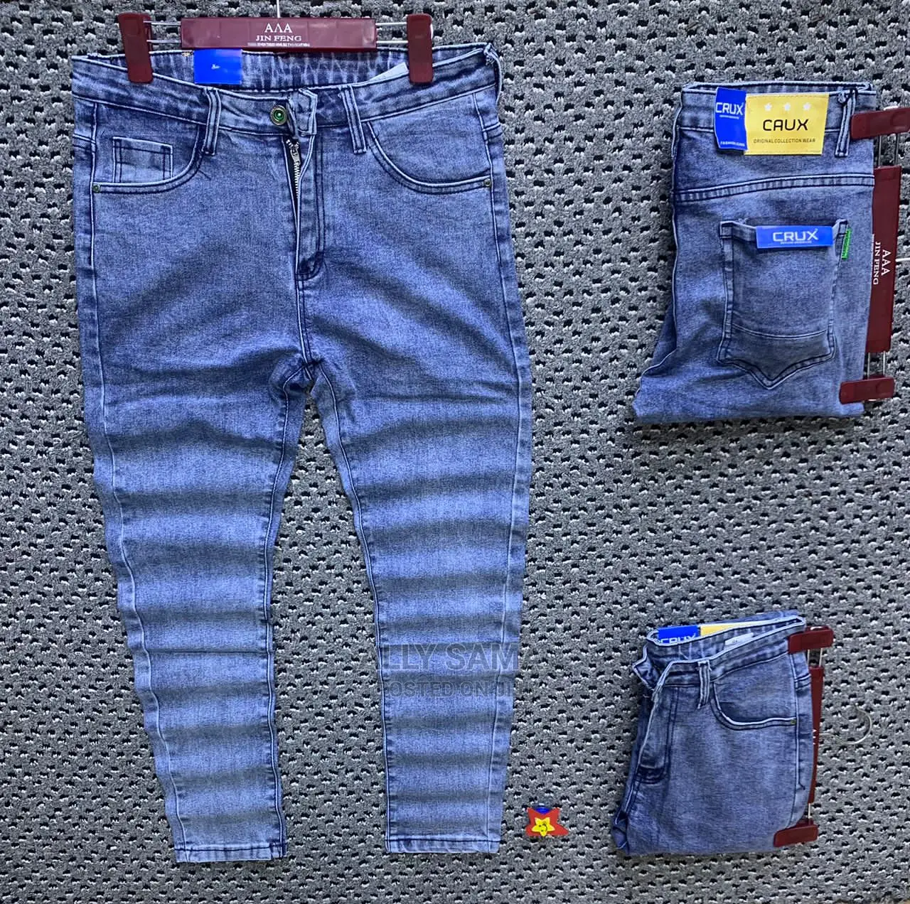 Mens Jeans Blue Plain