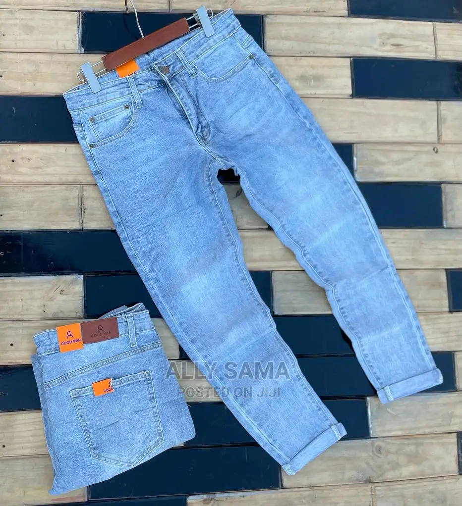 Mens Jeans Blue Plain