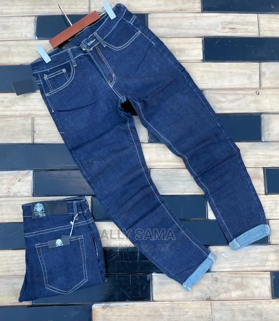 Mens Jeans Blue Plain