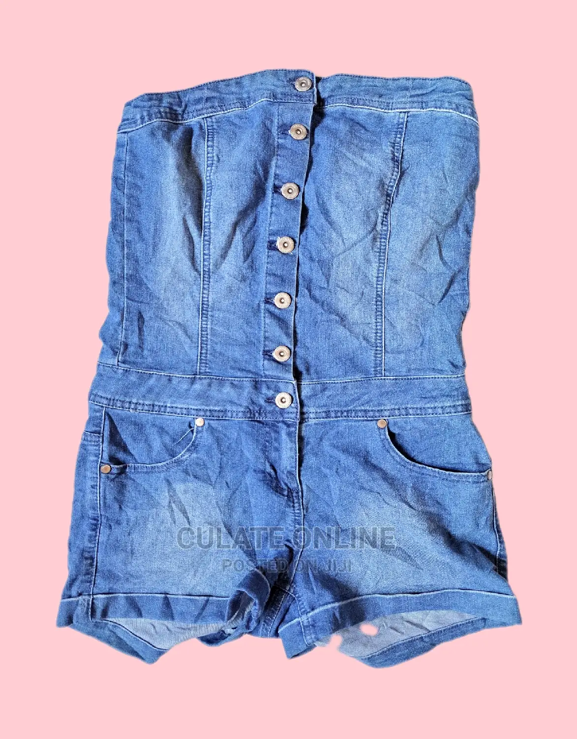 Thrift Denim Rompers