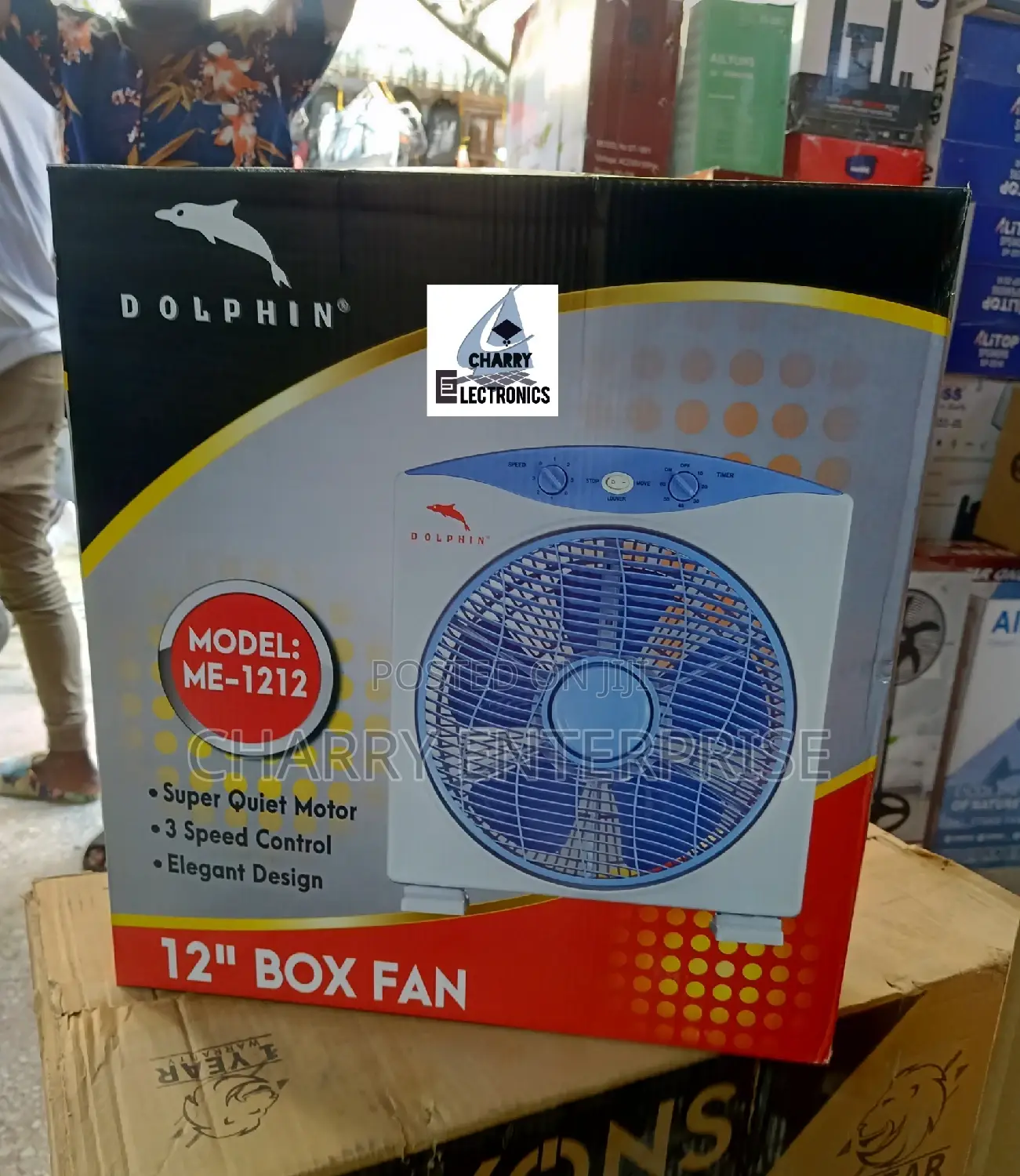 DOLPHIN Box/ Table Fan45(W) Wattme-1212 12" Box Fan
