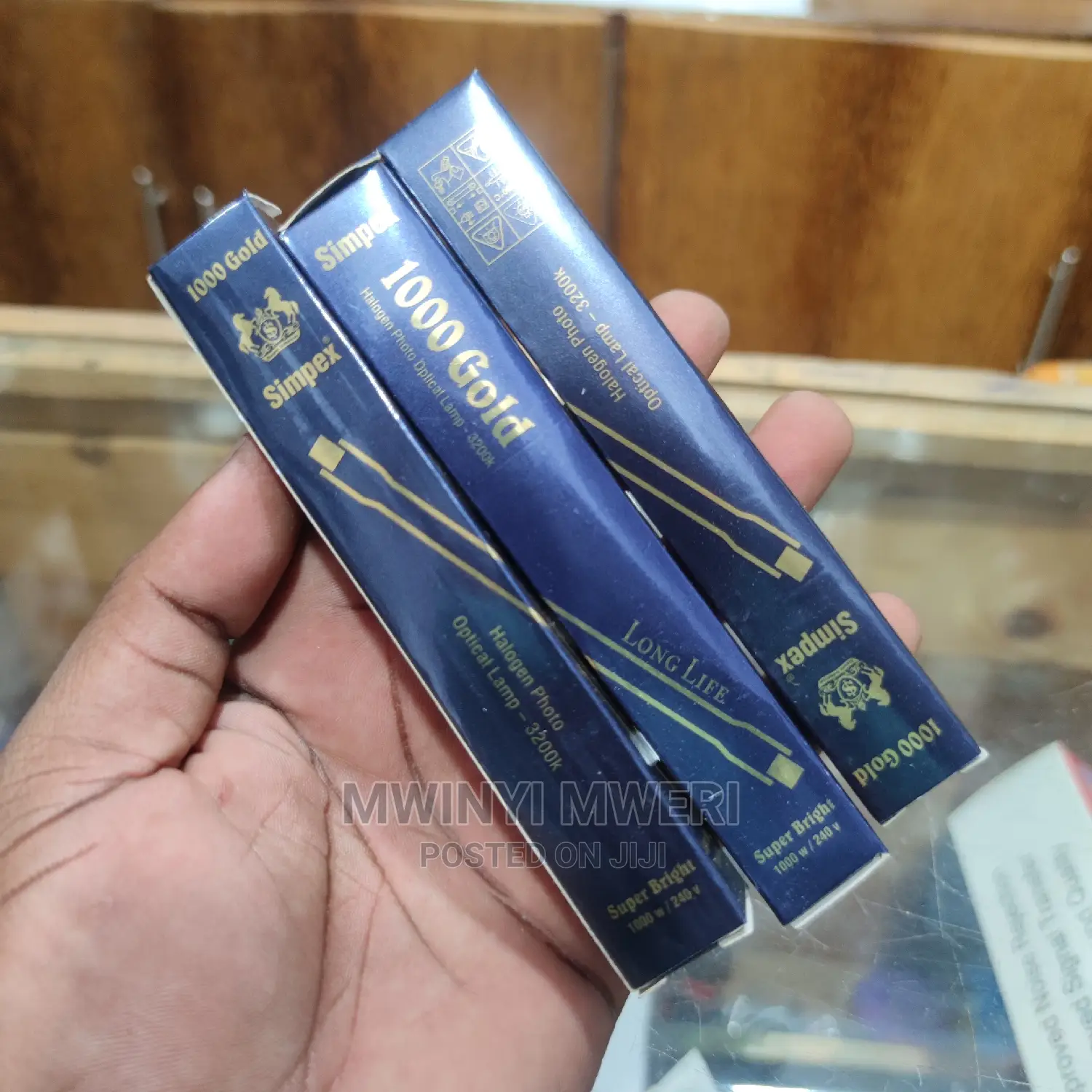 3pcs Simplex 1000 Gold Halogen Photo Optical Lamp 