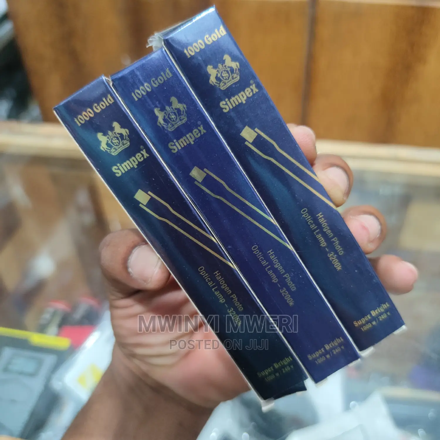 3pcs Simplex 1000 Gold Halogen Photo Optical Lamp 