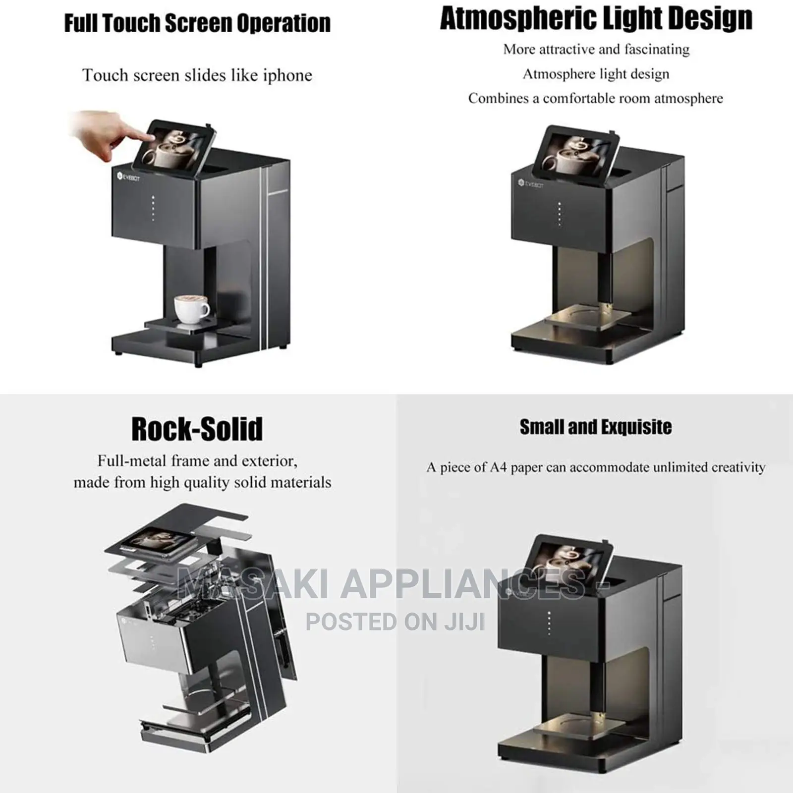 EVEBOT Coffee Printer Machine Digital Wifi Edible Ink 3D