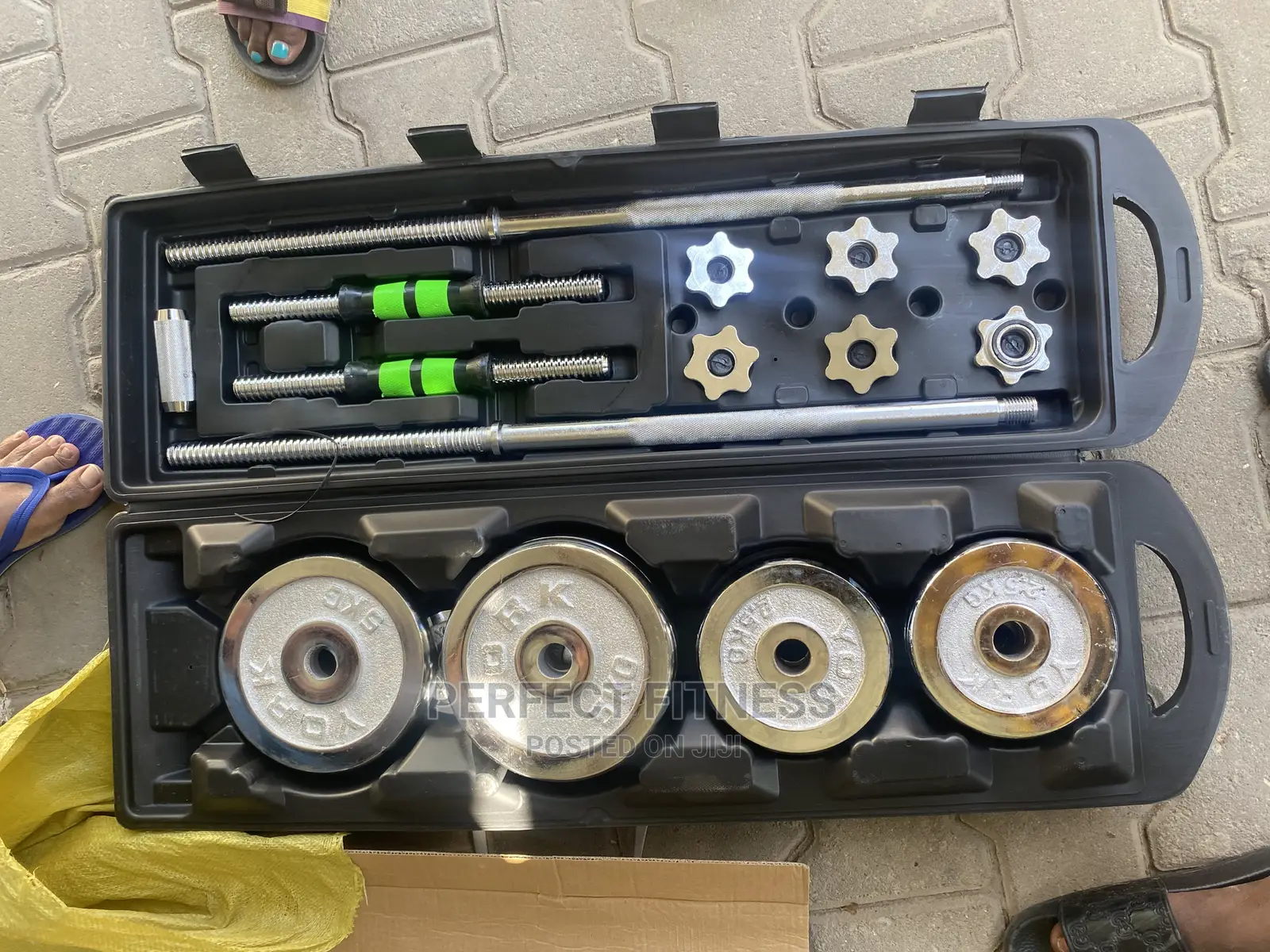 50kg/110lbs Chrome Barbell Na Dumbells Sets