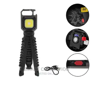 Photo - COB Rechargeable Keychain Flashlight With Stand Bracket