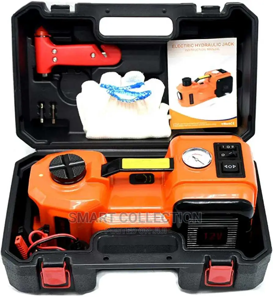 Electric Hydraulic Car Jack Set With Tire Pump and LED