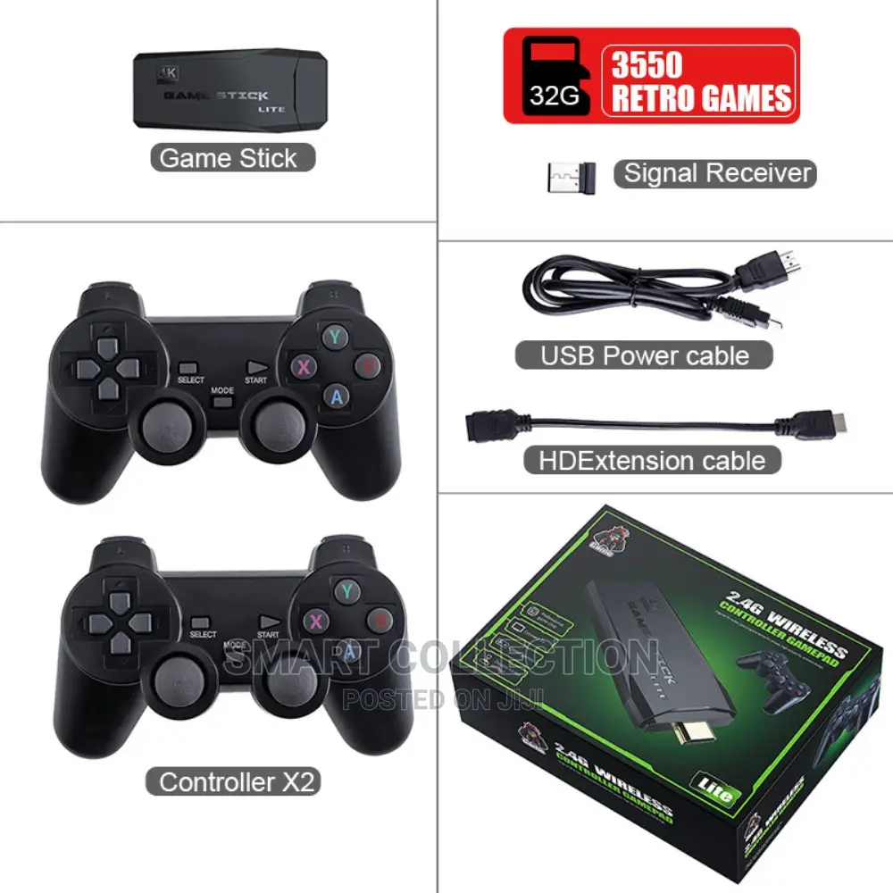 2.4G Wireless Controller HDMI Game Stick 64GB Game Console