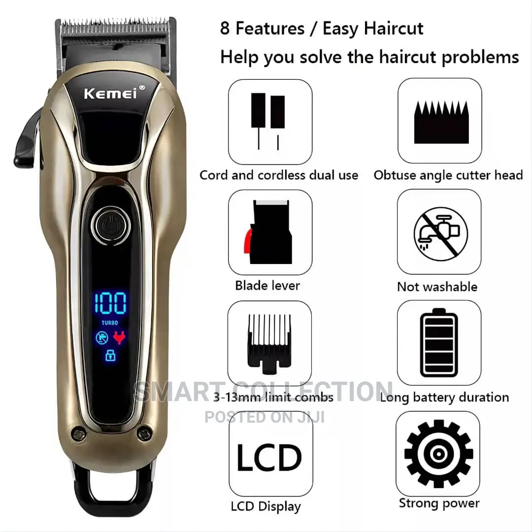 Kemei KM-1990 Rechargeable Classic Clipper With LED DISPLAY