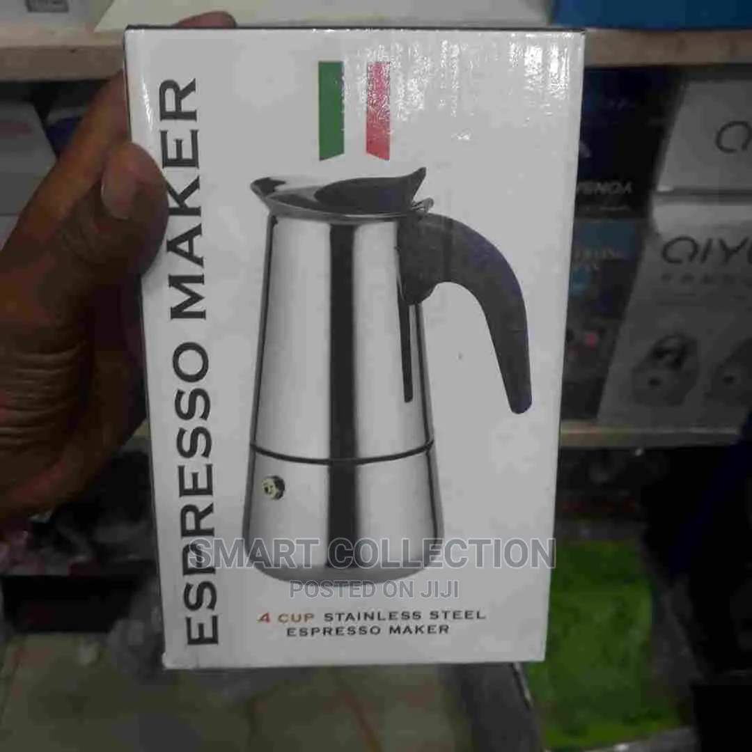 4 Cup Espresso Coffee Maker Stainless Steel